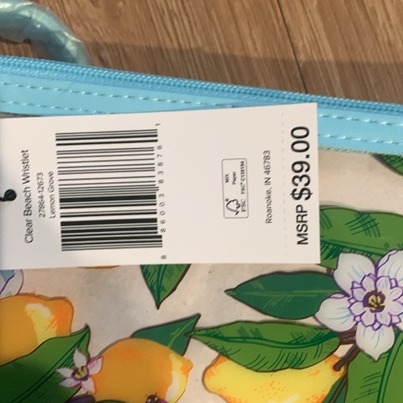 TT: Vera Bradley Lemon Grove Clear Wristlet Cosmetic Case - Picture 9 of 11